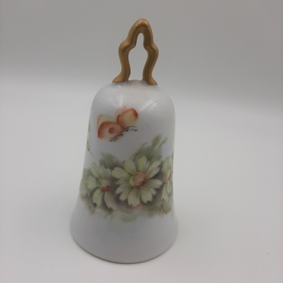 Other - Vintage Flower & Butterfly Printed Porcelain Bell